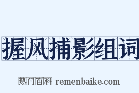 握风捕影组词是什么意思的图片